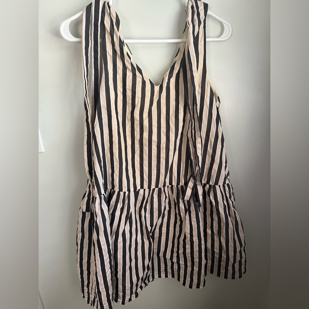 Entro Black and White Striped Mini Dress